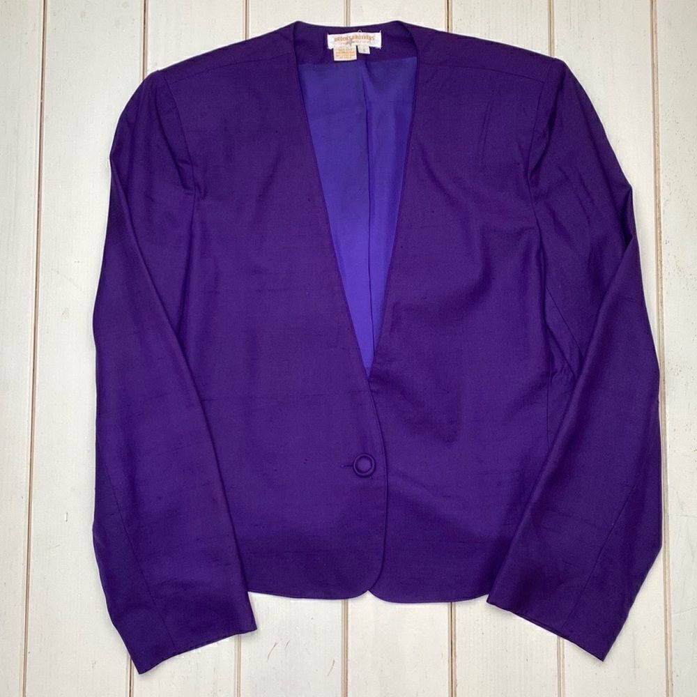 Silk Vintage Brooks Brothers Purple Blazer​ - Picture 7 of 11
